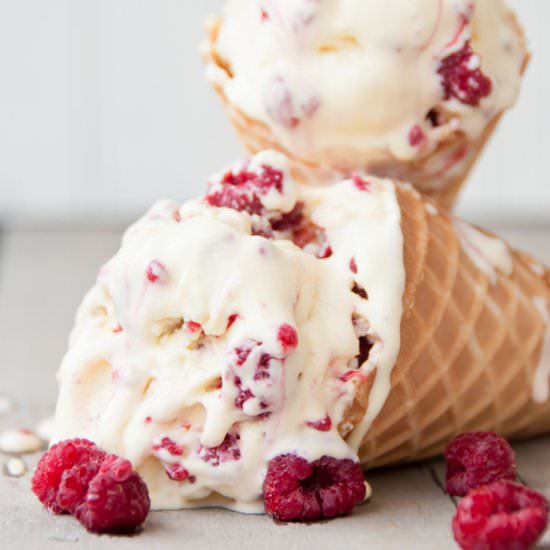 Raspberry and Lime Ice Cream - Recipe photo by foodsofourlives