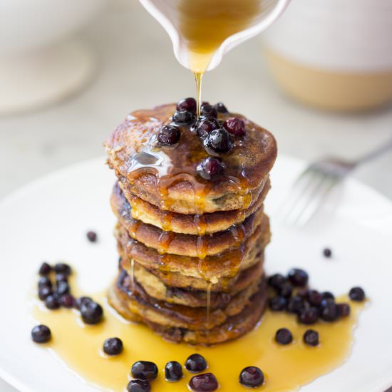 Huckleberry Pancakes - Recipe photo by Feasting at Home