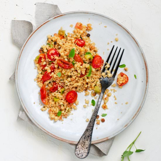 Fregola, Couscous and Tomato Salad - Recipe photo by Azabel
