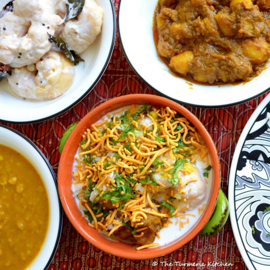 Dahi Vada Aloo Dum Chaat - Recipe photo by The Turmeric Kitchen