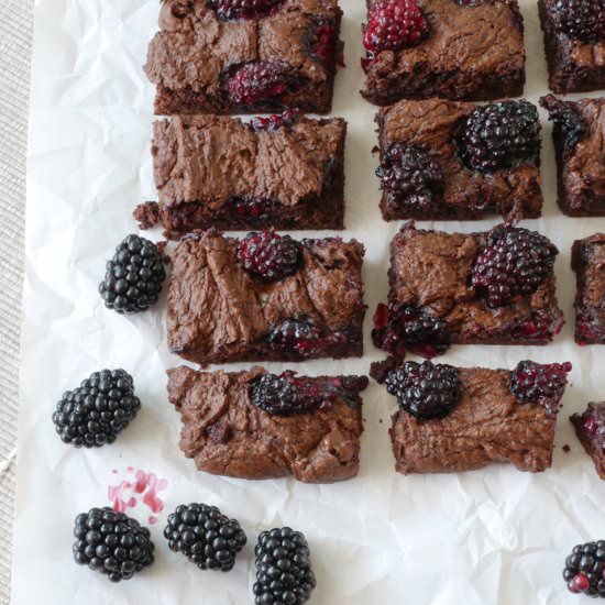 Chocolate Blackberry Brownies - Recipe photo by julzalicious