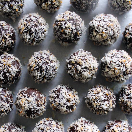 Chocolate & Coconut Donut Holes - Recipe photo by portandfin