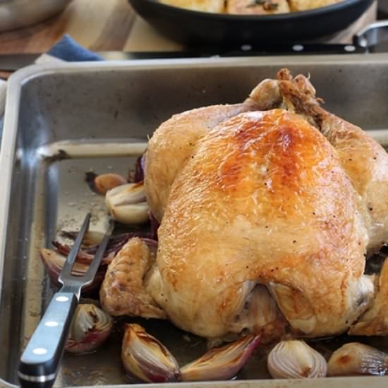 Roast Chicken with Fondant Potatoes - Recipe photo by ToFoodwithLove