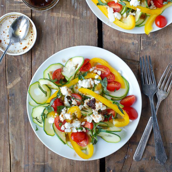 Zucchini Ribbon Mediteranean Salad - Recipe photo by boulderlocavore