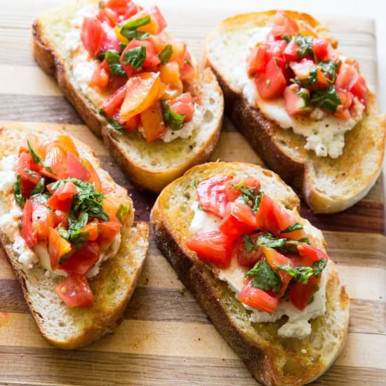 Buttery Burrata Bruschetta - Recipe photo by recipesinspired