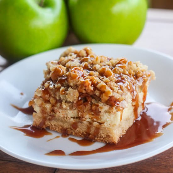 Caramel Apple Cheesecake Bars - Recipe photo by CookingWithJax