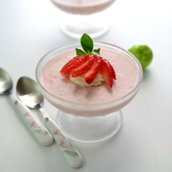 Strawberry Yoghurt Bavarois - Recipe photo by throughthekitchendoor