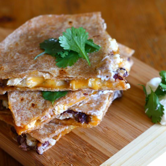 Black Bean & Chicken Quesadillas - Recipe photo by Confectionary Tales
