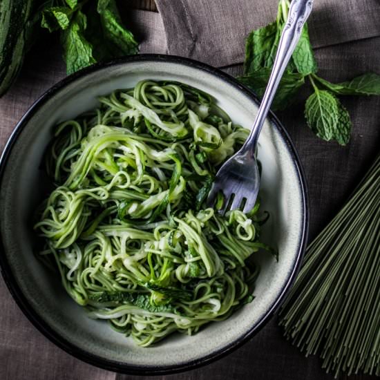 Green Tea and Zucchini Noodles - Recipe photo by kitchendoor