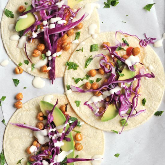 Roasted Chickpea and Avocado Tacos - Recipe photo by erinschubert