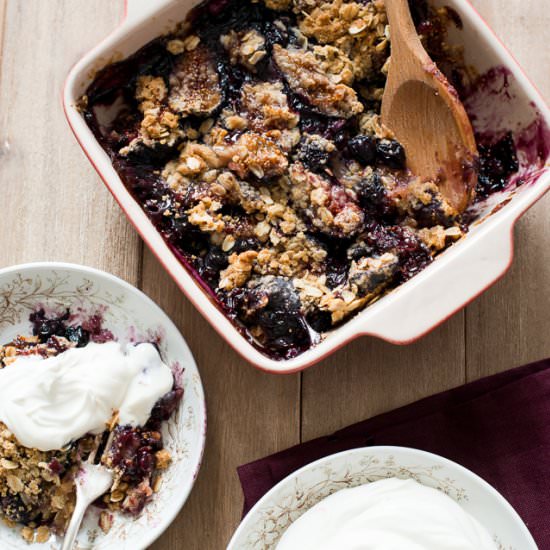 Sticky Fig & Blueberry Crisp - Recipe photo by White On Rice Couple
