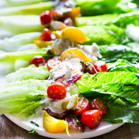 Romaine Wedge Salad - Recipe photo by Feasting at Home
