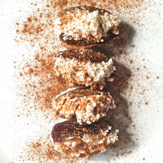 Cinnamon Goat Cheese Stuffed Dates - Recipe photo by youreananimal