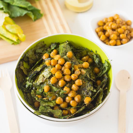 Crunchy Kale & Chickpea Salad - Recipe photo by jessicainthekitchen