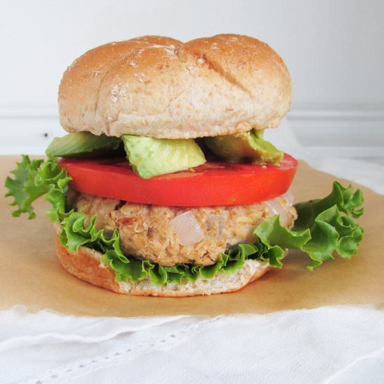 Easy Chickpea Oat Veggie Burger - Recipe photo by WholeLivingLauren