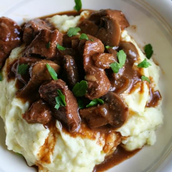 Slow Braised “No Peek” Beef Bits - Recipe photo by ITheeCook