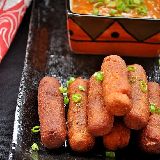 Mini Shezwan Sauce Bread Cigars - Recipe photo by pari