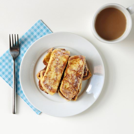 Sugar Dipped French Toast Fingers - Recipe photo by gathering beauty
