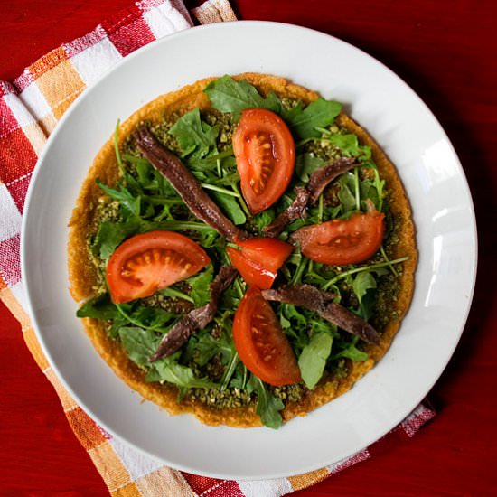 Socca Pizza - Recipe photo by SpicieFoodie