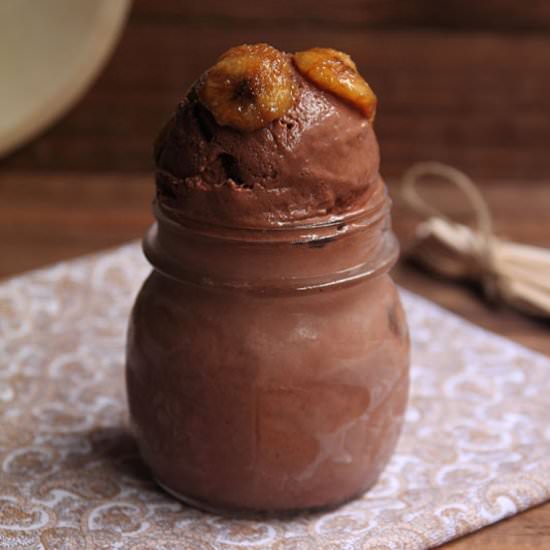 Caramelized Banana & Choc Ice Cream - Recipe photo by nosolodulces