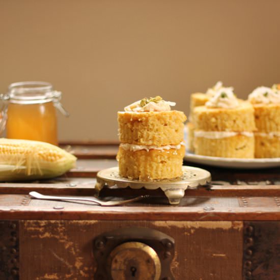 Corn Coconut Mini Cakes - Recipe photo by veggie desserts