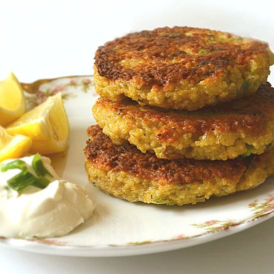Lemon Scallion Couscous Cakes - Recipe photo by Sew French