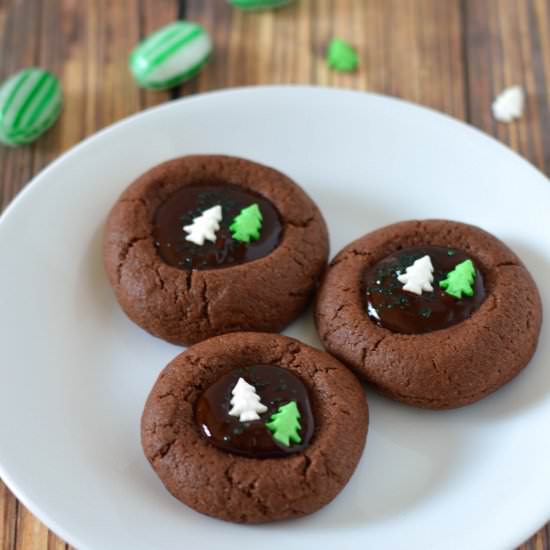Mint Chocolate Thumb Print Cookies - Recipe photo by Fridaycakenight
