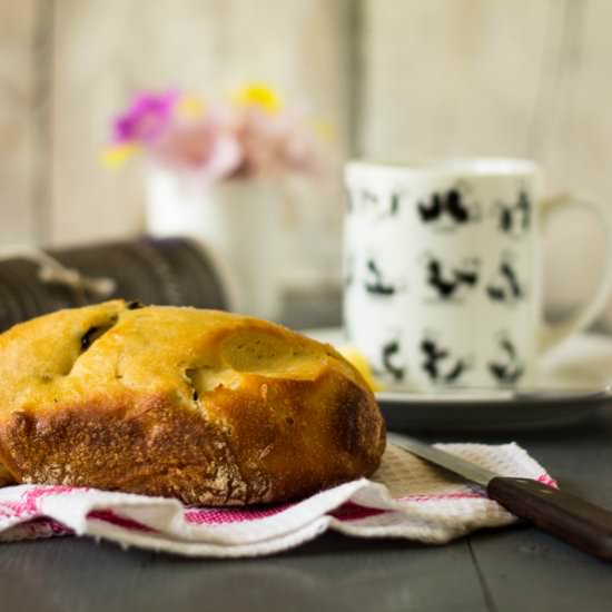 No-Knead Olive Whole Wheat Bread - Recipe photo by deepali