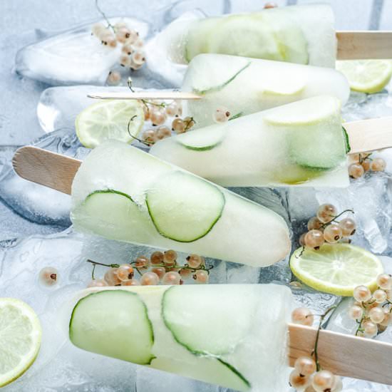 Adult gin cucumber popsicles - Recipe photo by Minty Meta