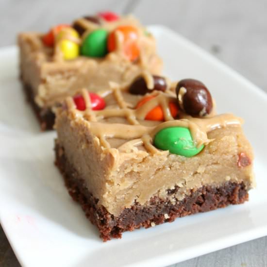 Peanut Butter Cookie Dough Bars - Recipe photo by SixSisters