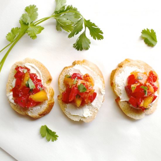 Peach Salsa Crostini - Recipe photo by LocalSavour