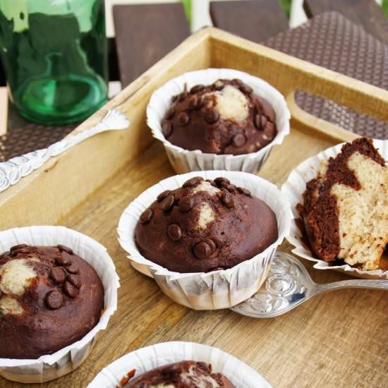 Marble Muffins with Banana - Recipe photo by TotallyVeg