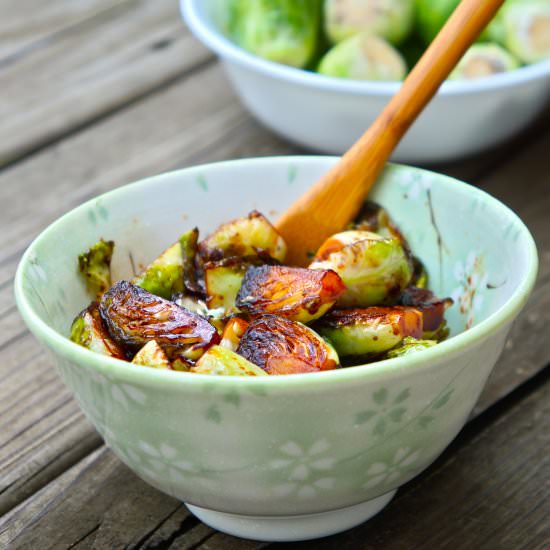 Caramelized brussel sprouts - Recipe photo by riceandcoconut