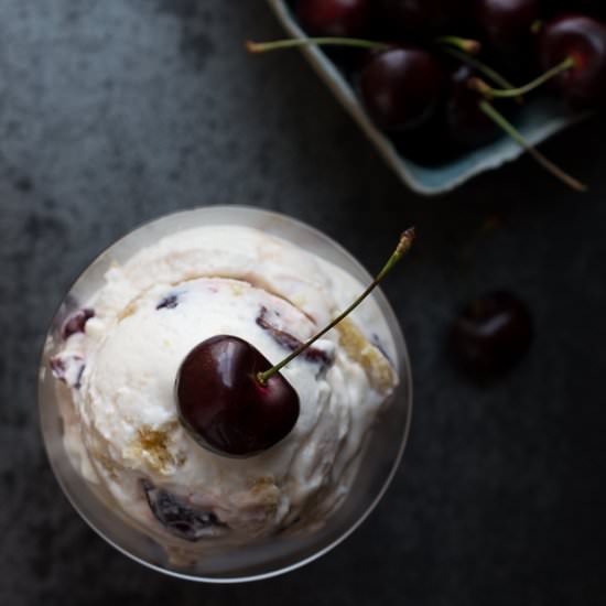 Roasted Cherry Almond Cookie Dough - Recipe photo by taste love &amp; nourish