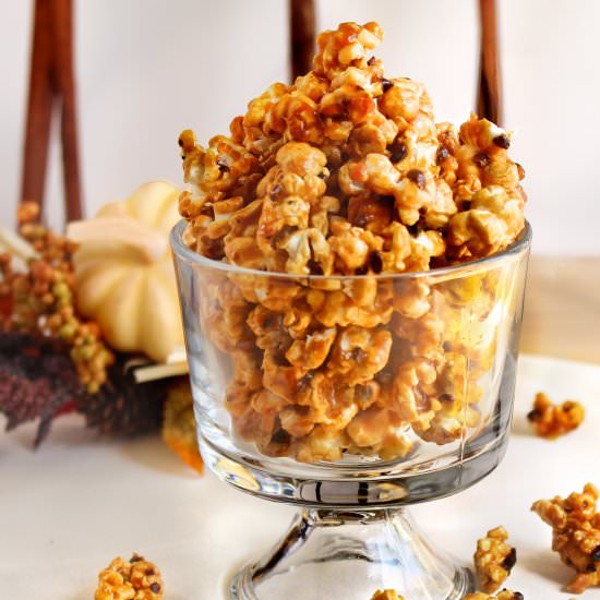 Whiskey Caramel Corn w/ Cocoa Nibs - Recipe photo by Confectionalism