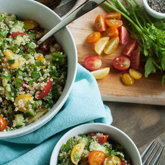 Gluten Free Quinoa Tabbouleh - Recipe photo by lia griffith