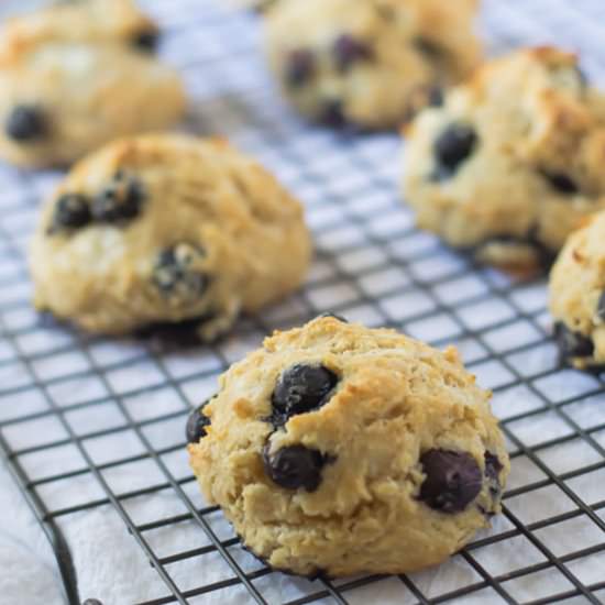 Blueberry Goat Cheese Drop Biscuits - Recipe photo by wellplated