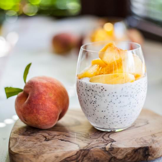Chia Pudding with Peaches - Recipe photo by lazysundaycooking