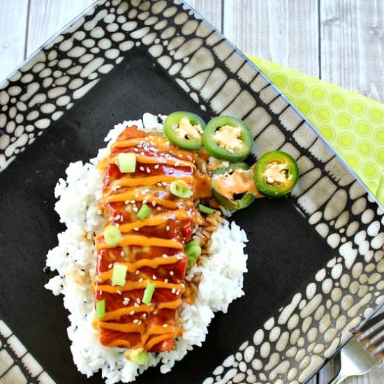 Teriyaki Salmon Sriracha - Recipe photo by gooddinnermom