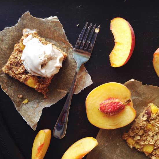 Peach Oatmeal Squares - Recipe photo by WholeLivingLauren