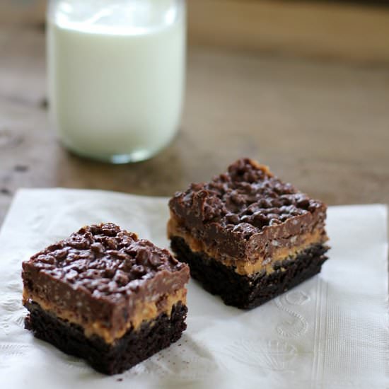 Chocolate Peanut Butter Goody Bars - Recipe photo by joyful scribblings