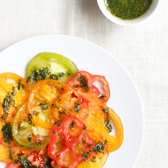 Heirloom Tomato Carpaccio - Recipe photo by FigandHoney