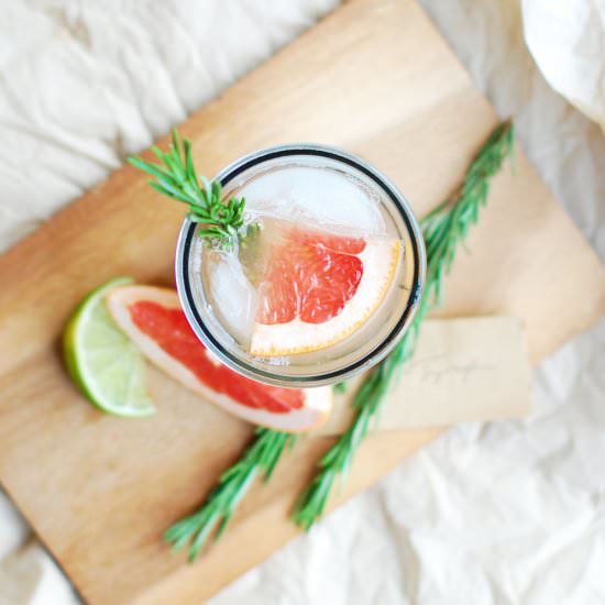 Vodka, Grapefruit & Rosemary Fizz - Recipe photo by WhipUntilFluffy