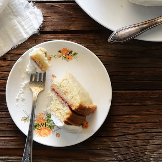 Strawberry Vanilla Layer Cake - Recipe photo by AnEdibleMosaic
