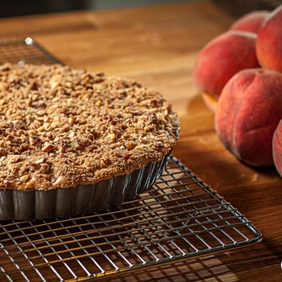 Peach Sharlotka Coffee Cake - Recipe photo by ourfreshkitchen