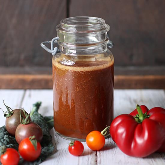 Summer fresh v6 vegetable juice - Recipe photo by SoupAddict
