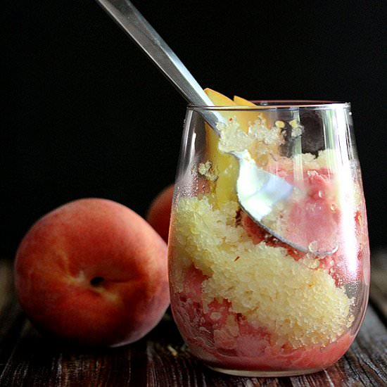 Peach Granita Sundaes - Recipe photo by Melanie Makes