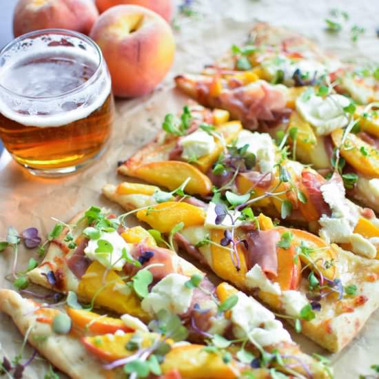 Prosciutto Flatbread with Peaches - Recipe photo by lifefoodandbeer