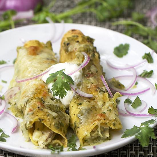 Chicken Enchiladas Verdes - Recipe photo by panning the globe