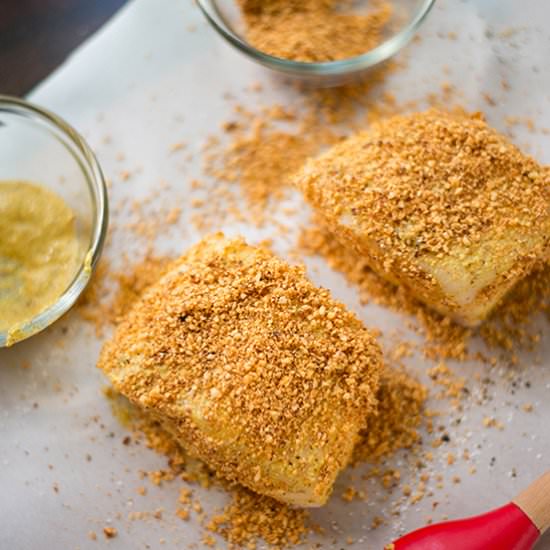Almond-Crusted Sea Bass - Recipe photo by asweetpeachef